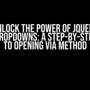 Unlock the Power of jQuery SweetDropdowns: A Step-by-Step Guide to Opening via Method